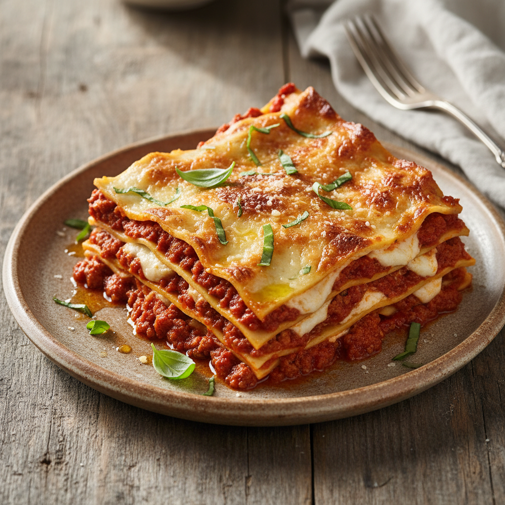 Classic Lasagna with Meat Sauce