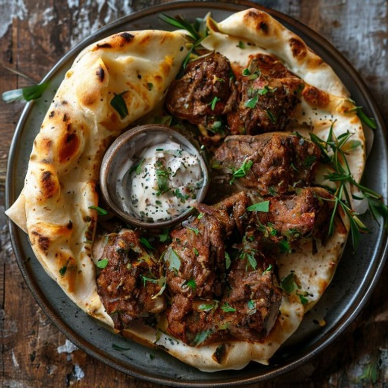 Lamb Kofta with Tzatziki and Pita Bread