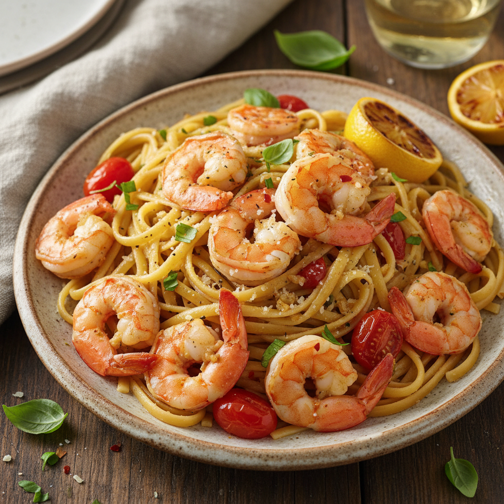 Shrimp Scampi with Linguine
