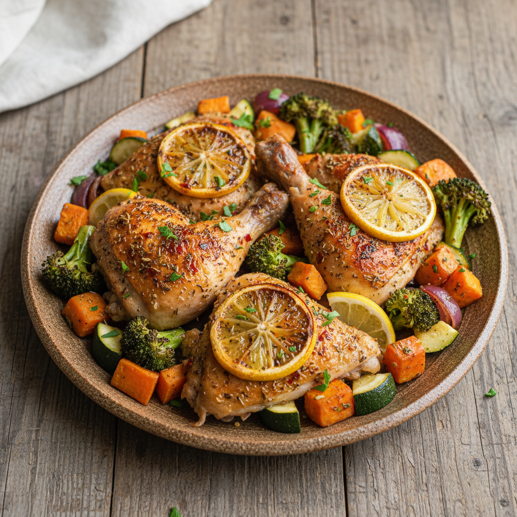 One-Pan Lemon Herb Roasted Chicken and Veggies