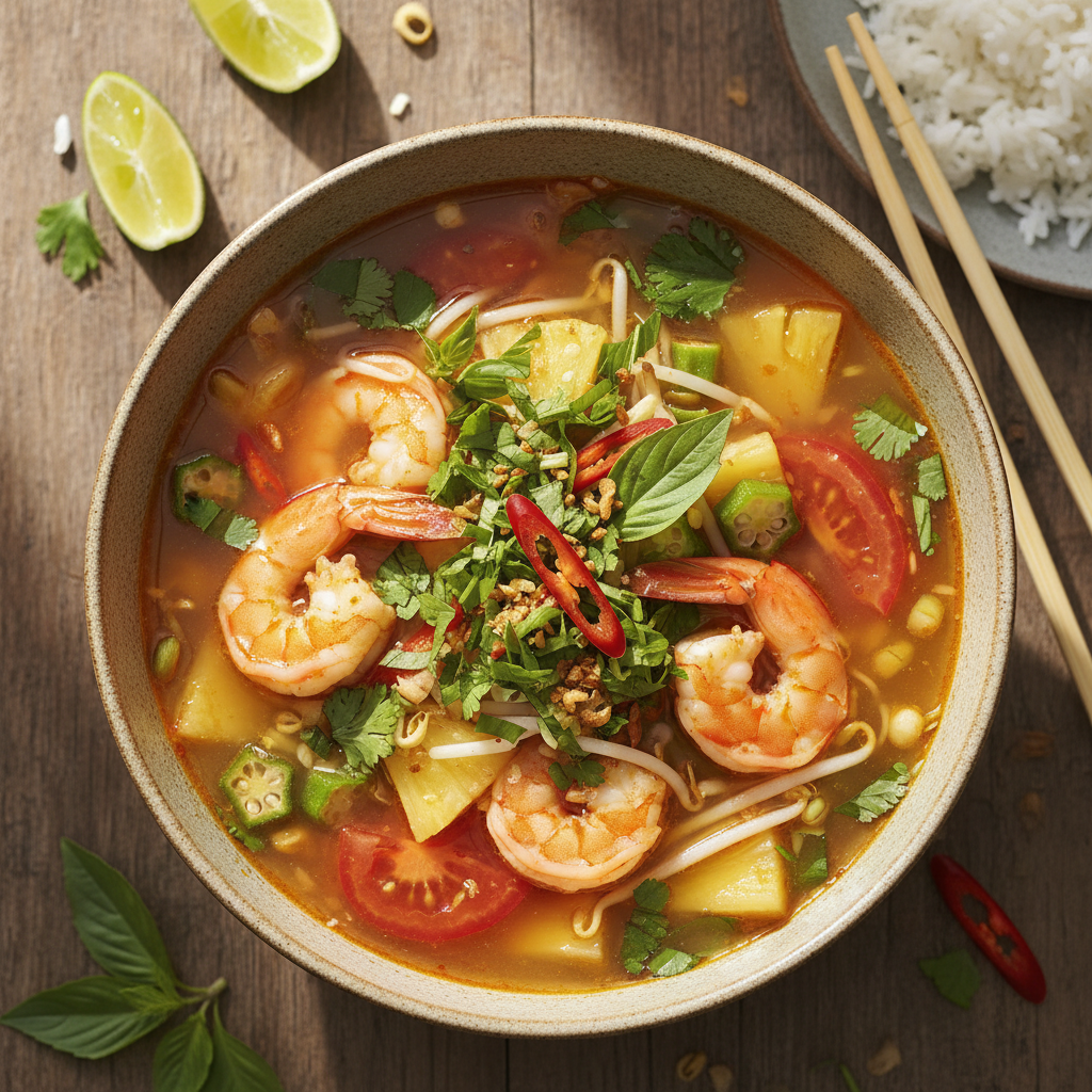 Canh Chua Tôm (Sweet and Sour Shrimp Soup)