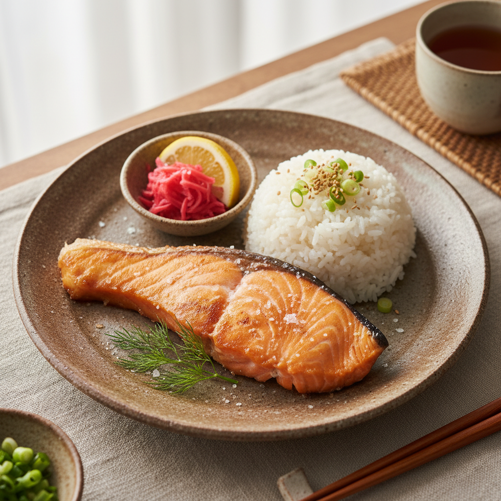 Salmon Shioyaki (Salt-Grilled Salmon)