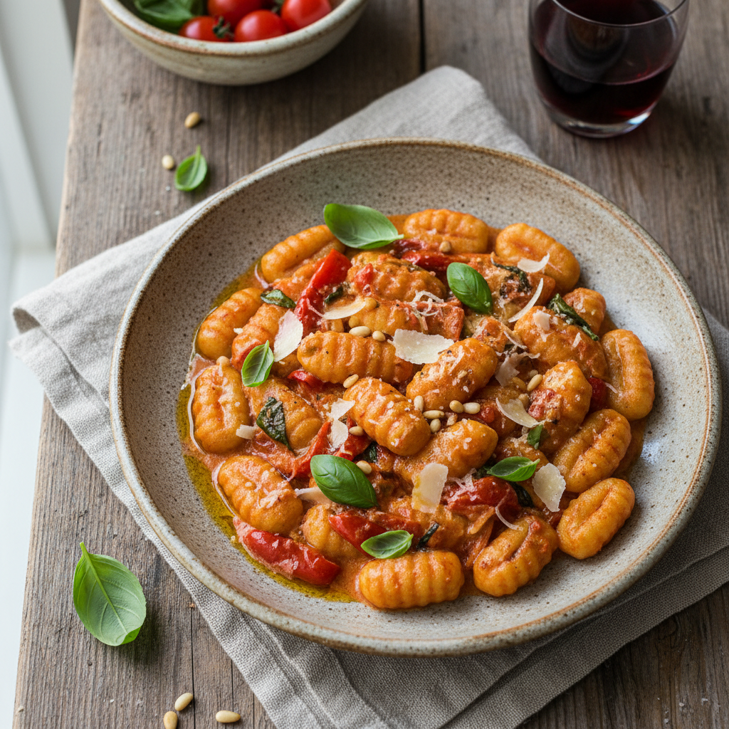 Creamy Roasted Red Pepper Gnocchi