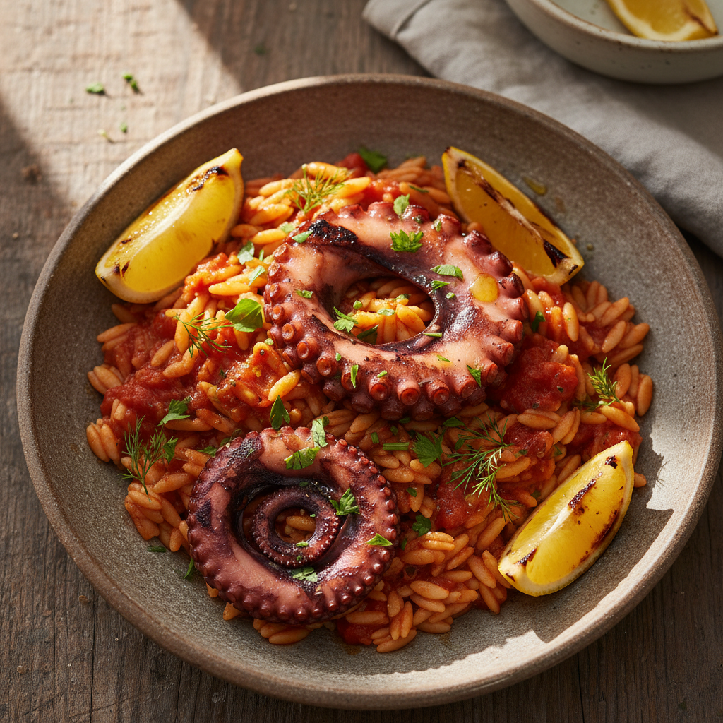 Octopus with Orzo